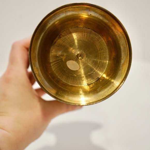 Vintage Decorative Brass Flower Vase | Boho Home Decor - Picture 9 of 10